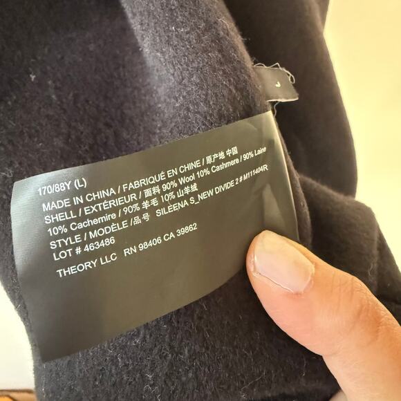 Theory Sileena Cashmere Black Soft Open front Jacket size L - Picture 5 of 9